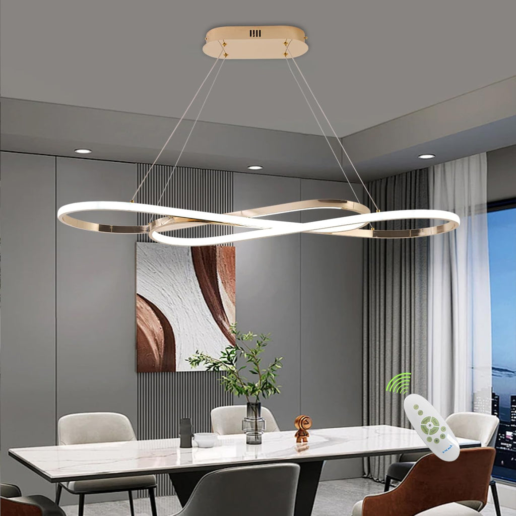 Led Pendant Light, Modern Chandelier,Dimmable Black Led Chandelier for Dining Room Light Fixture Over Table Modern Kitchen Island Lighting with Remote,Height Adjustable Ceiling Lamps - Grand Goldman