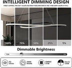 Led Pendant Light, Modern Chandelier,Dimmable Black Led Chandelier for Dining Room Light Fixture Over Table Modern Kitchen Island Lighting with Remote,Height Adjustable Ceiling Lamps - Grand Goldman