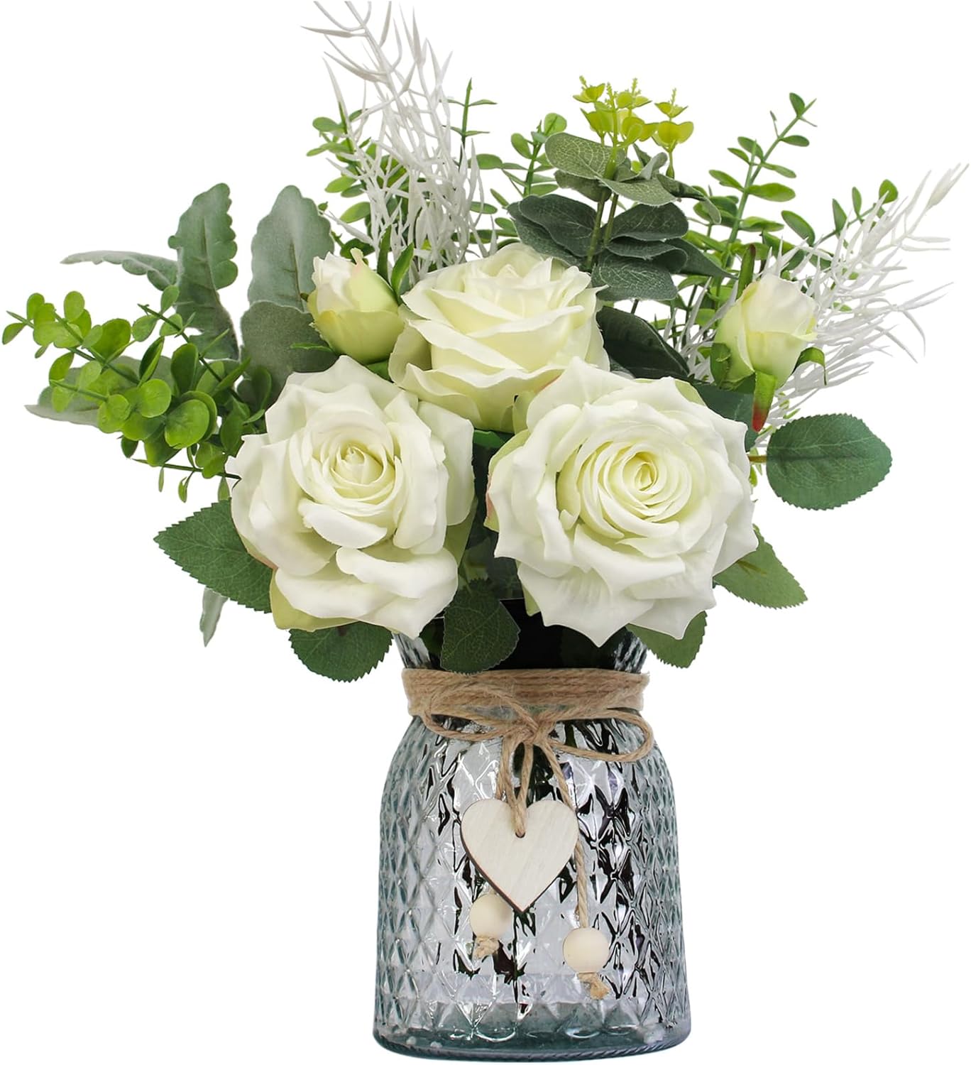 Leftover Faux Flowers in Vase,Artificial Flowers in Vase,Table Centerpieces for Dining Room,Flower Centerpieces for Tables,Fake Flowers with Vase,Kitchen Table Decor,Coffee Table Decor - Grand Goldman