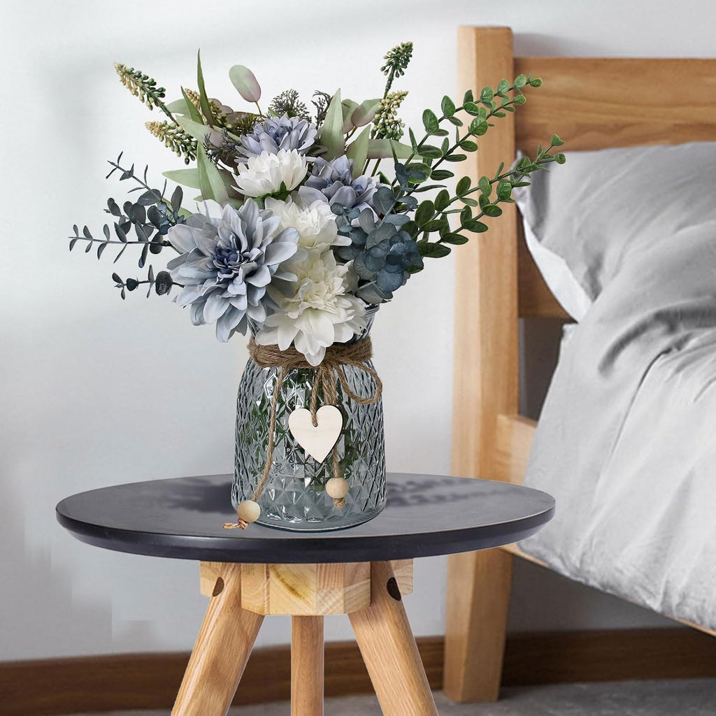 Leftover Faux Flowers in Vase,Artificial Flowers in Vase,Table Centerpieces for Dining Room,Flower Centerpieces for Tables,Fake Flowers with Vase,Kitchen Table Decor,Coffee Table Decor - Grand Goldman