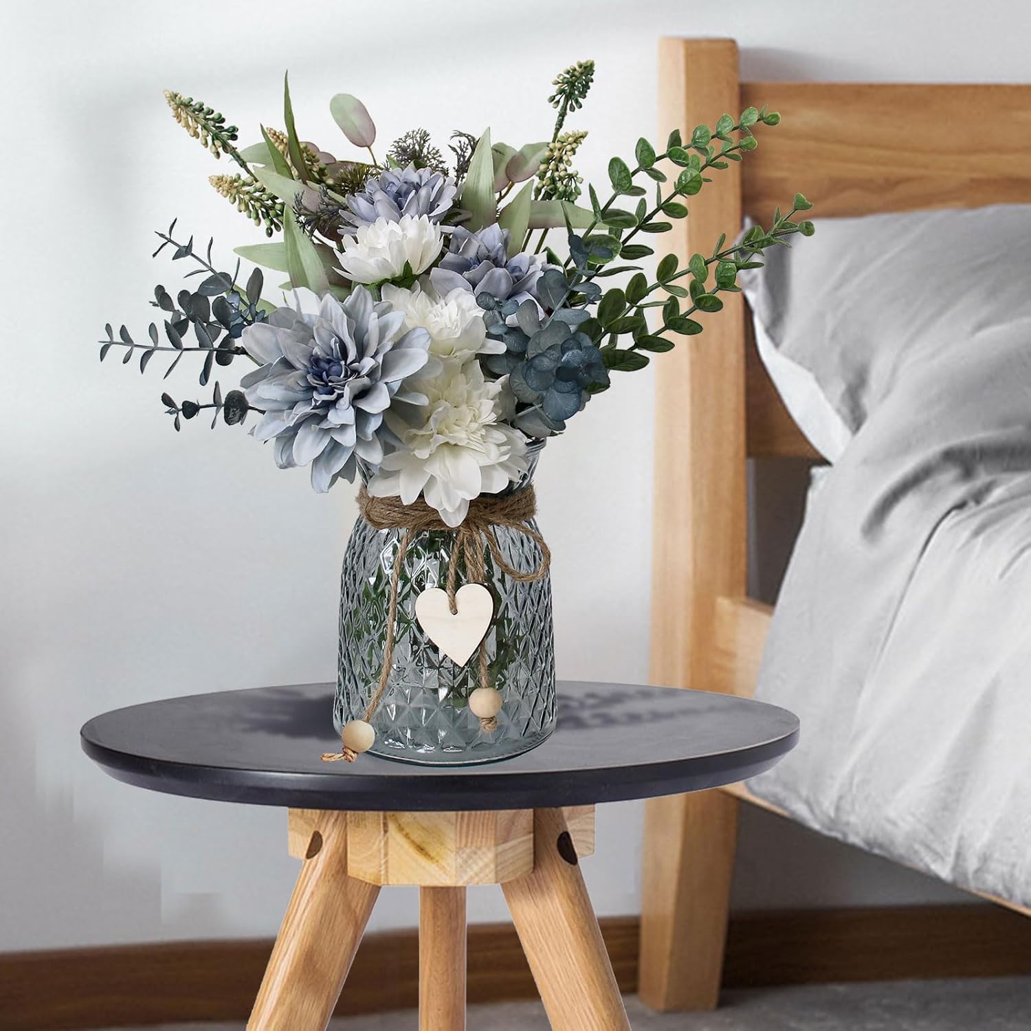 Leftover Faux Flowers in Vase,Artificial Flowers in Vase,Table Centerpieces for Dining Room,Flower Centerpieces for Tables,Fake Flowers with Vase,Kitchen Table Decor,Coffee Table Decor - Grand Goldman