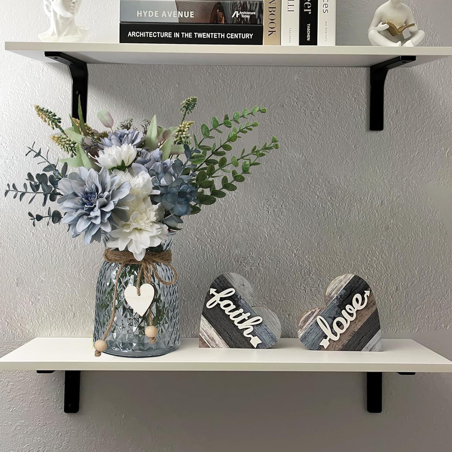 Leftover Faux Flowers in Vase,Artificial Flowers in Vase,Table Centerpieces for Dining Room,Flower Centerpieces for Tables,Fake Flowers with Vase,Kitchen Table Decor,Coffee Table Decor - Grand Goldman