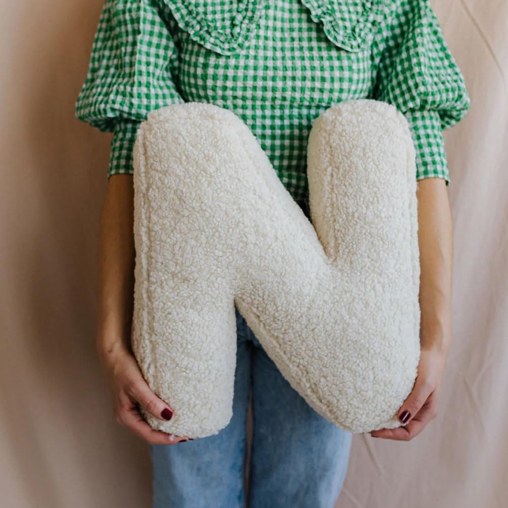 Letter Pillow English Letters Pillow Soft Initial Throw Cushion Decorative Alphabet Letter Pillows Cozy 26 English Letters Throw Pillow for Living Room Sofa Couch Bed Car Decoration, 40*35*10 - Grand Goldman