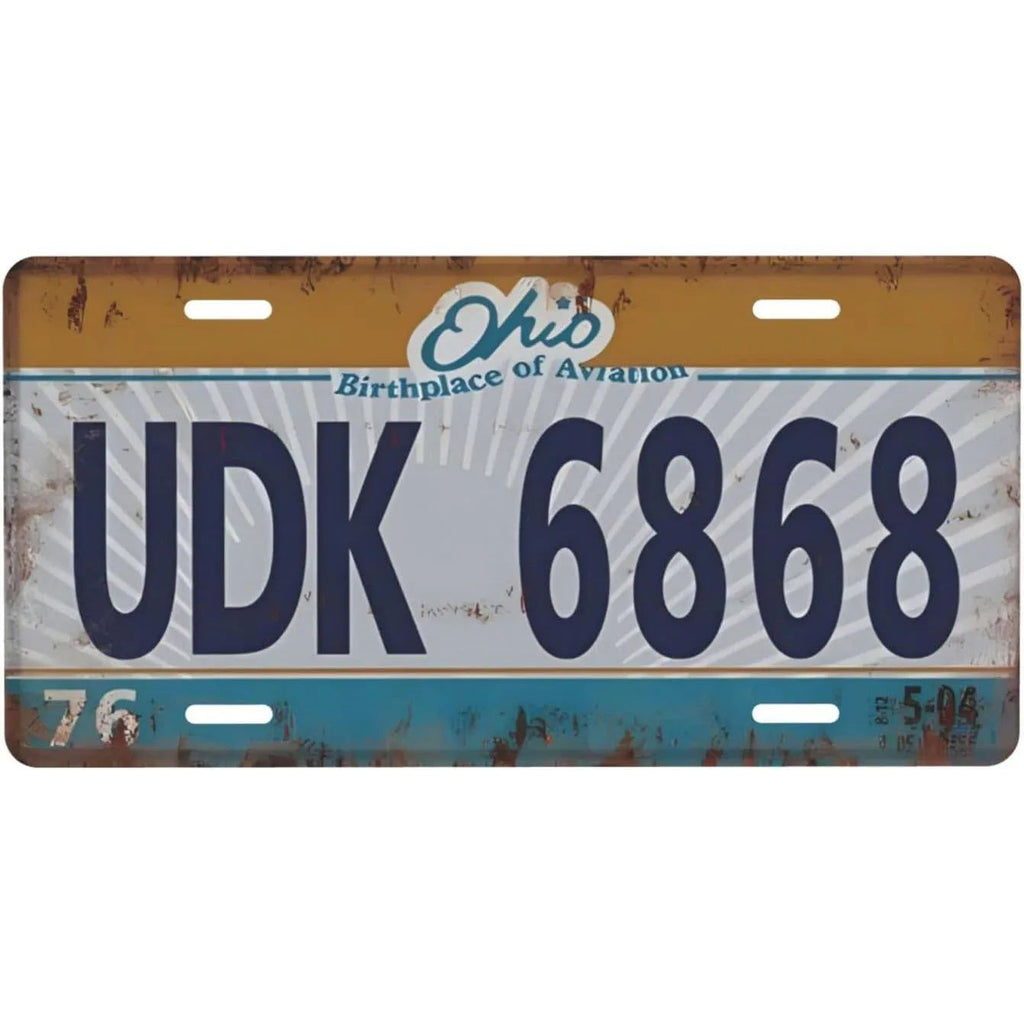 License Plate USA Retro Car Metal License Plate Novelty Wall Decoration Auto License Plate Signs Front Cover Garage Cafe Pub Bar - Grand Goldman