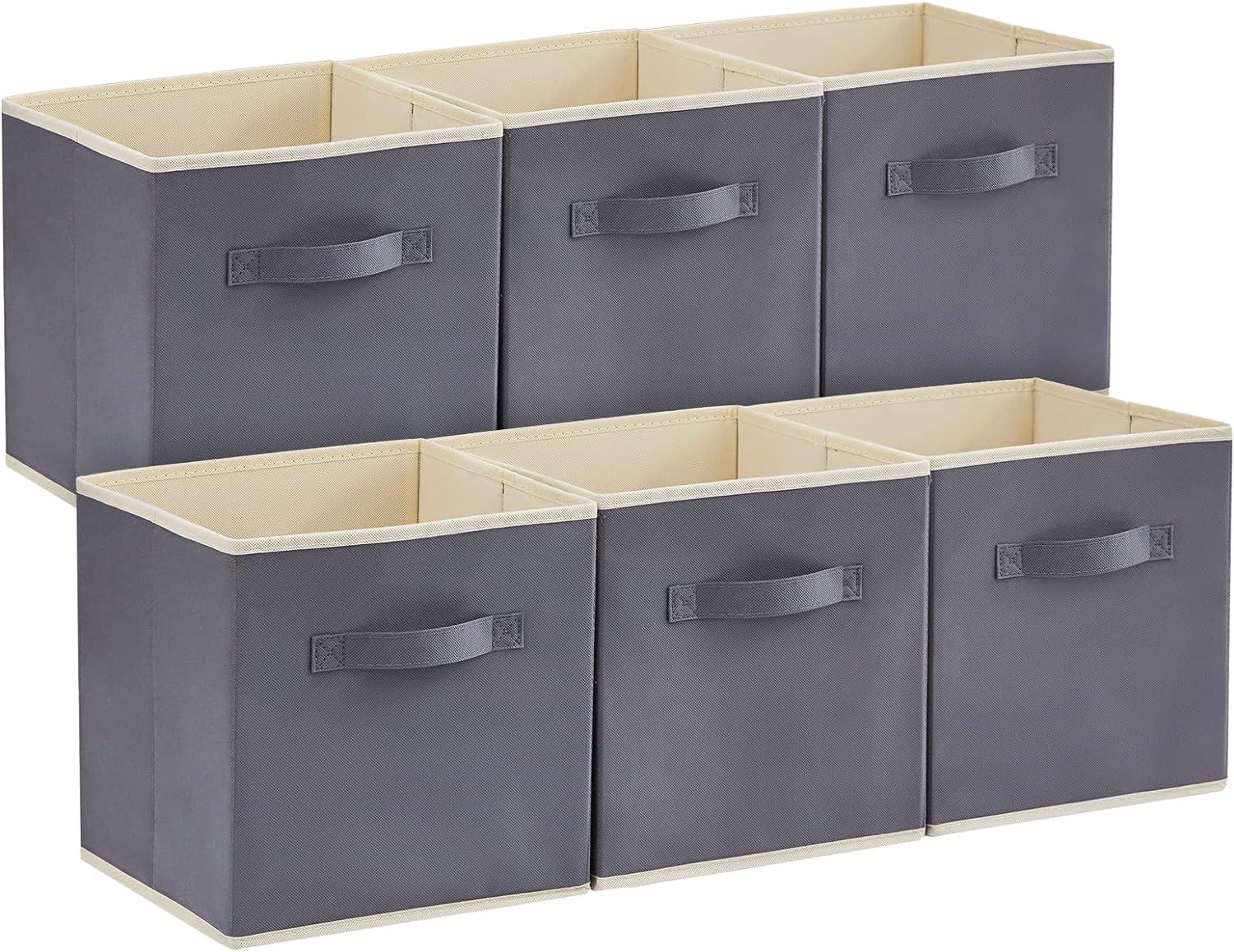 Lifewit 12 Packs Storage Cubes, 11 Inch Cube Storage Bins, Foldable Decorative Fabric Storage Baskets for Organizing Home Organizers with Handles for Shelves, Closet, Grey - Grand Goldman
