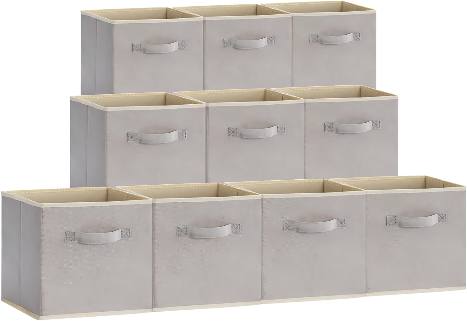 Lifewit 12 Packs Storage Cubes, 11 Inch Cube Storage Bins, Foldable Decorative Fabric Storage Baskets for Organizing Home Organizers with Handles for Shelves, Closet, Grey - Grand Goldman