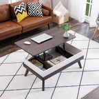 Lift Top Coffee Table, Easy-to-Assembly Center Table with Hidden Storage Compartment, Modern Dining Table for Living Room Reception/Home Office, Walnut - Grand Goldman