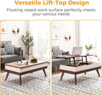 Lift Top Coffee Table, Easy-to-Assembly Center Table with Hidden Storage Compartment, Modern Dining Table for Living Room Reception/Home Office, Walnut - Grand Goldman