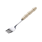 Light Luxury Ceramic Pearl Handle Knife Fork And Spoon Creative Stainless Steel Tableware - Grand Goldman