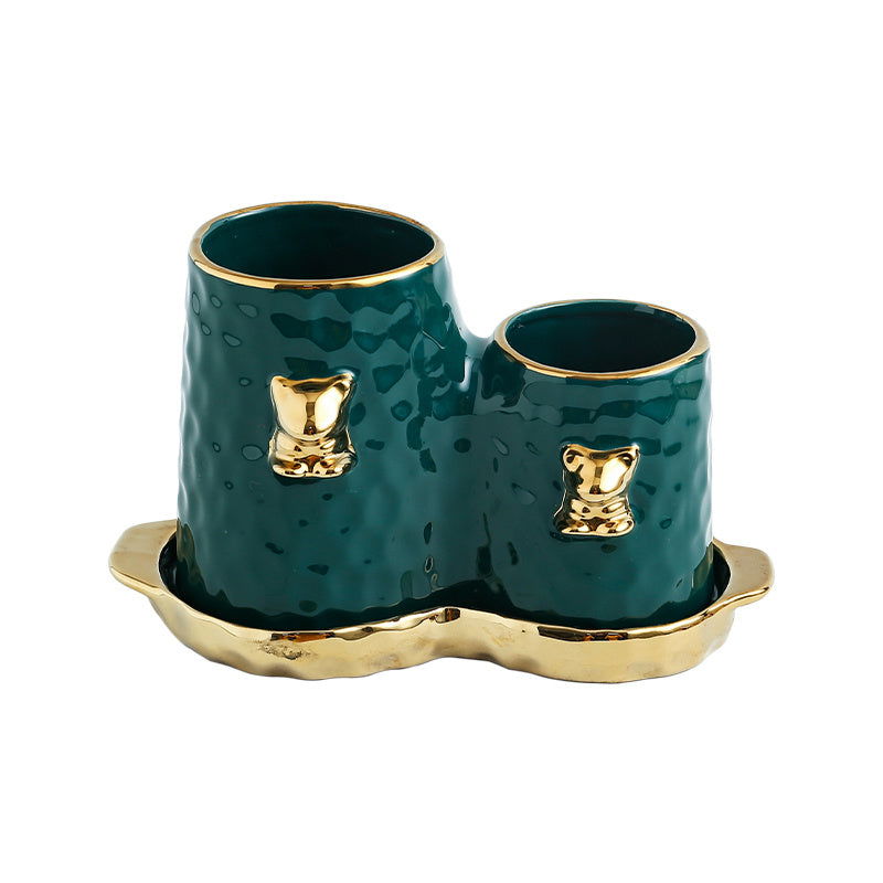 Light Luxury Chopstick Holder Knife Fork Spoon Holder Creative Ceramic Rack Chopstick Storage Drain Pipe Household - Grand Goldman