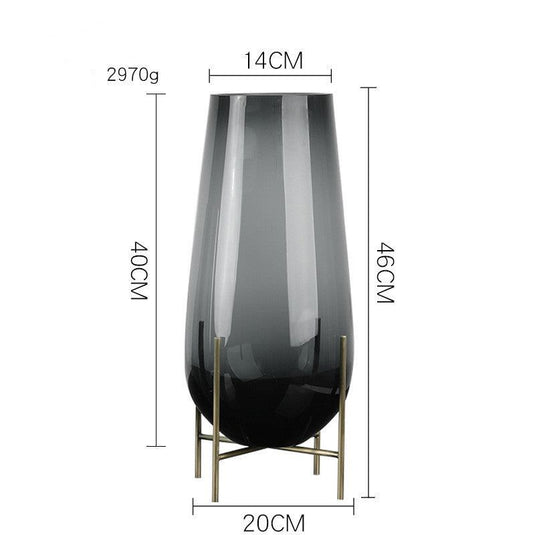 Light Luxury Glass Water Droplet Floor Large Vase - Grand Goldman
