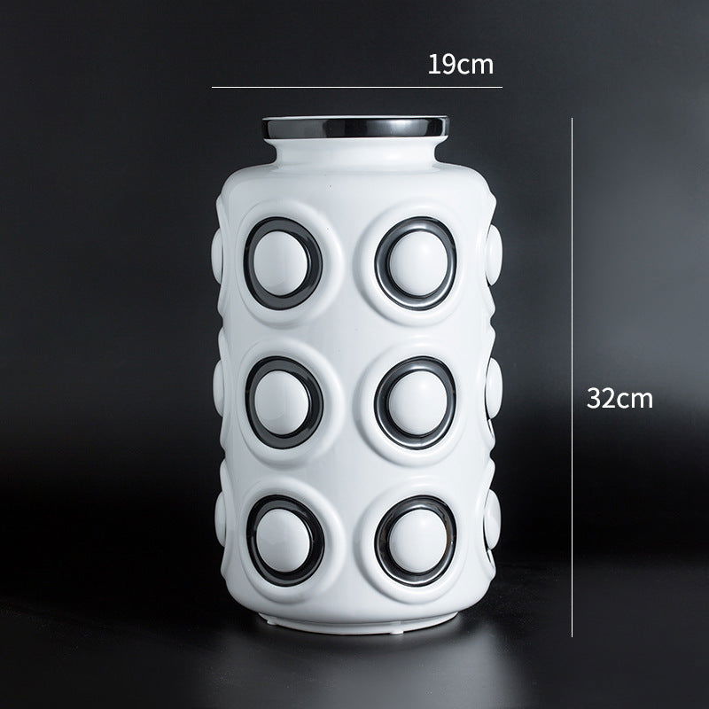 Light luxury gilt edged porcelain vases living room vase accessories - Grand Goldman