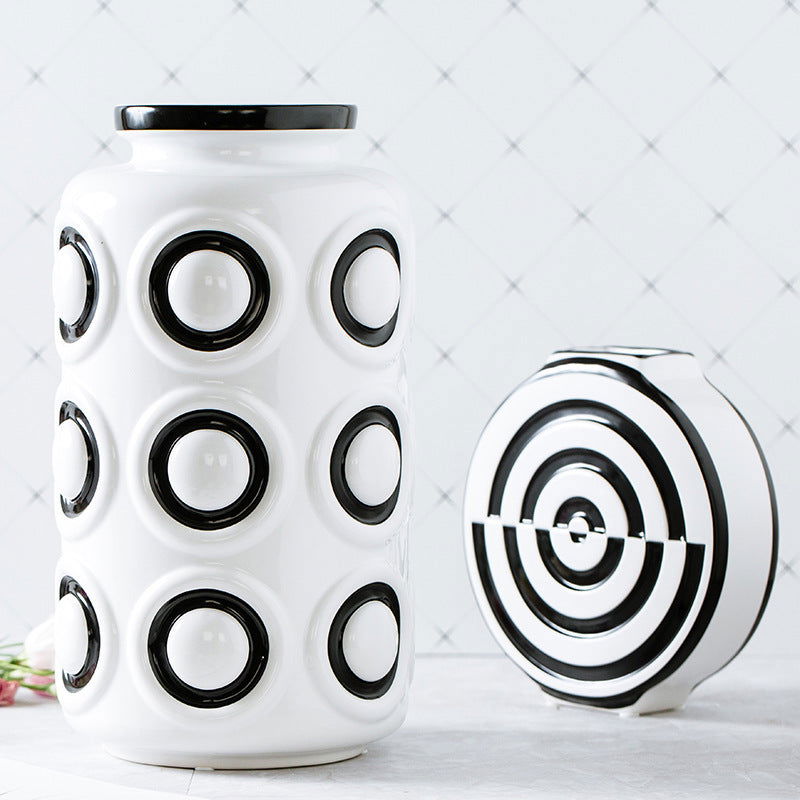 Light luxury gilt edged porcelain vases living room vase accessories - Grand Goldman