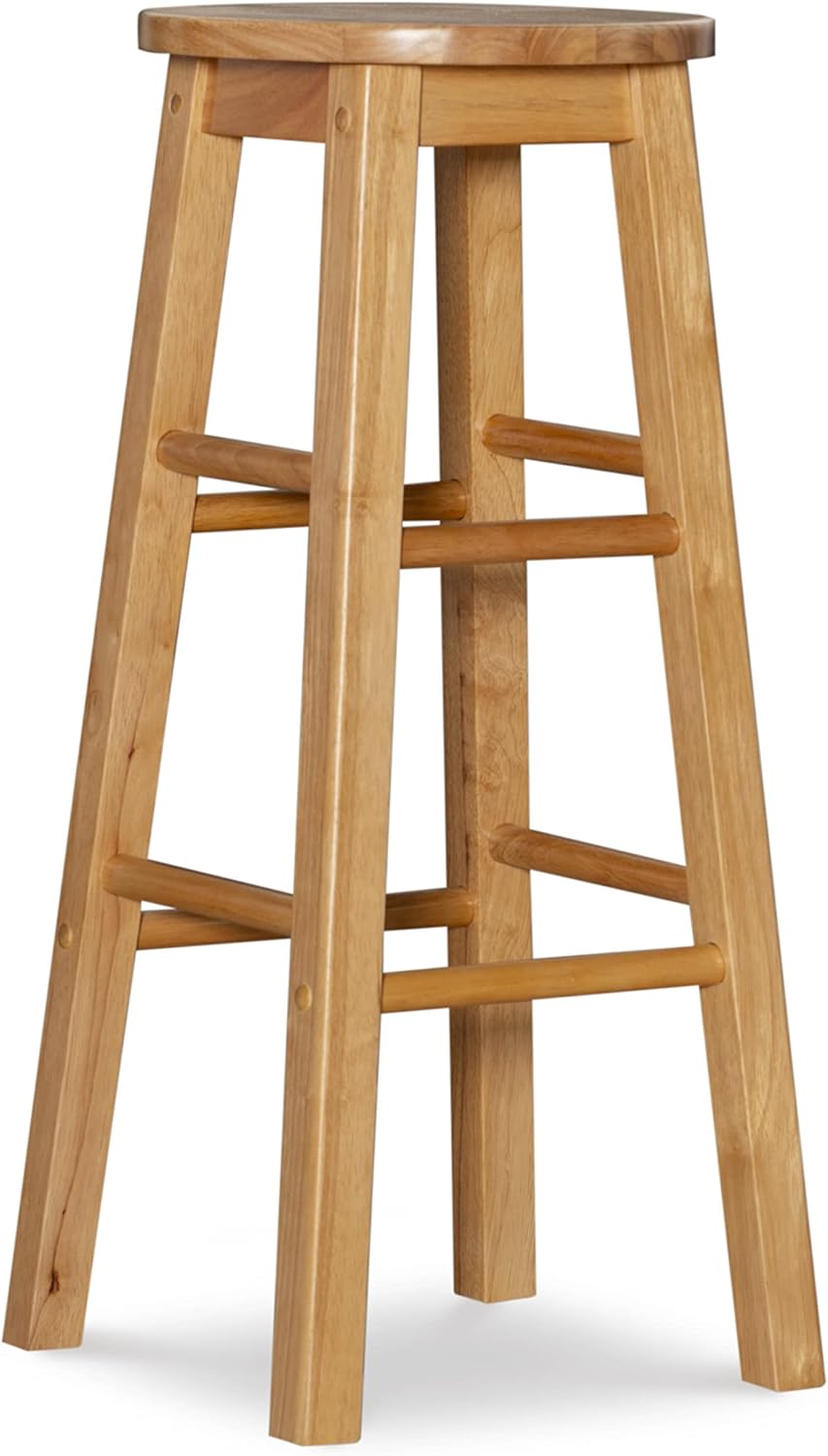 Linon Natural Barstool with Round Seat, 24-Inch - Grand Goldman