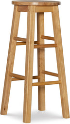 Linon Natural Barstool with Round Seat, 24-Inch - Grand Goldman