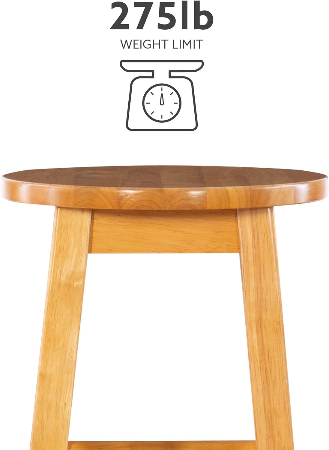 Linon Natural Barstool with Round Seat, 24-Inch - Grand Goldman