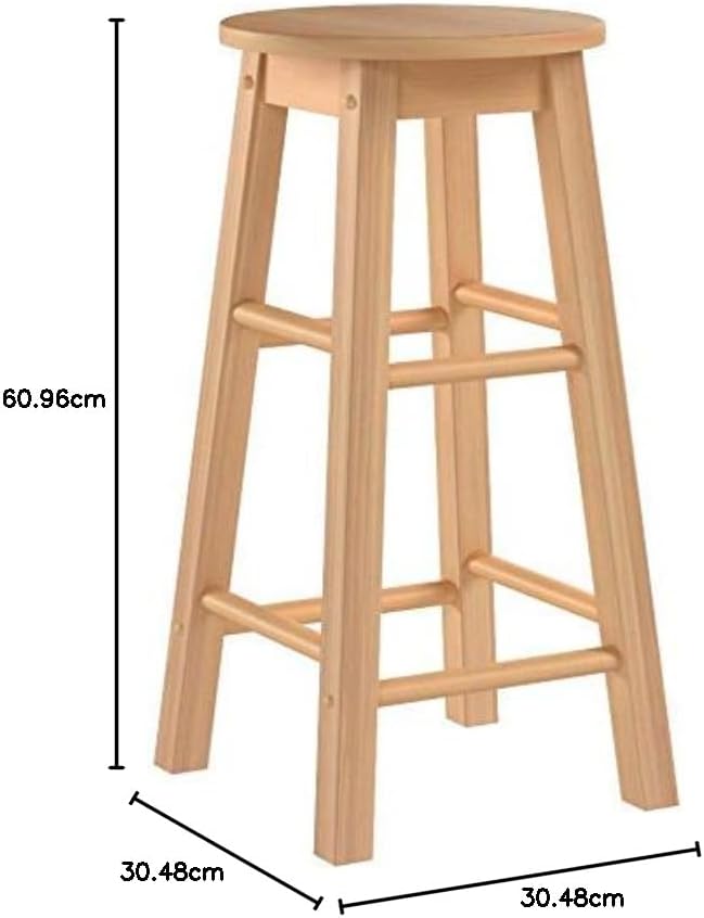 Linon Natural Barstool with Round Seat, 24-Inch - Grand Goldman