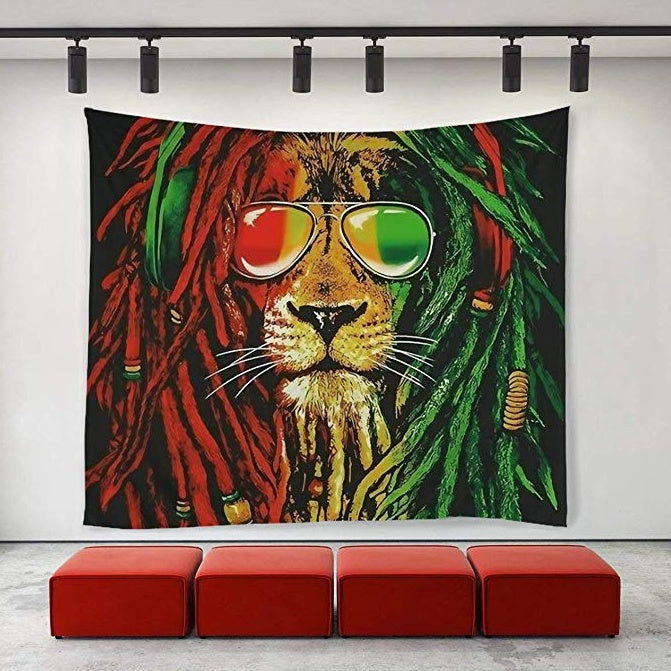 Lion tapestry art wall hippie art lion king tapestry - Grand Goldman