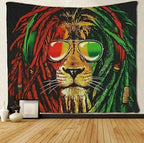 Lion tapestry art wall hippie art lion king tapestry - Grand Goldman