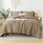 Litanika King Size Comforter Set with Sheets Dark Emerald Green - 7 Pieces Bed in a Bag King Chevron Tufted Complete Beddding Sets with Comforter, Sheets, Pillowcases & Shams - Grand Goldman