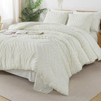 Litanika King Size Comforter Set with Sheets Dark Emerald Green - 7 Pieces Bed in a Bag King Chevron Tufted Complete Beddding Sets with Comforter, Sheets, Pillowcases & Shams - Grand Goldman