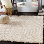 Livabliss Hapsburg Moroccan Shag Area Rug, 5'3" x 7'3", Beige - Grand Goldman