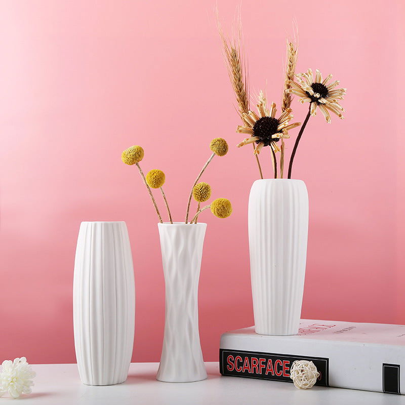 Living Room Decoration Modern White Ceramic Vase - Grand Goldman