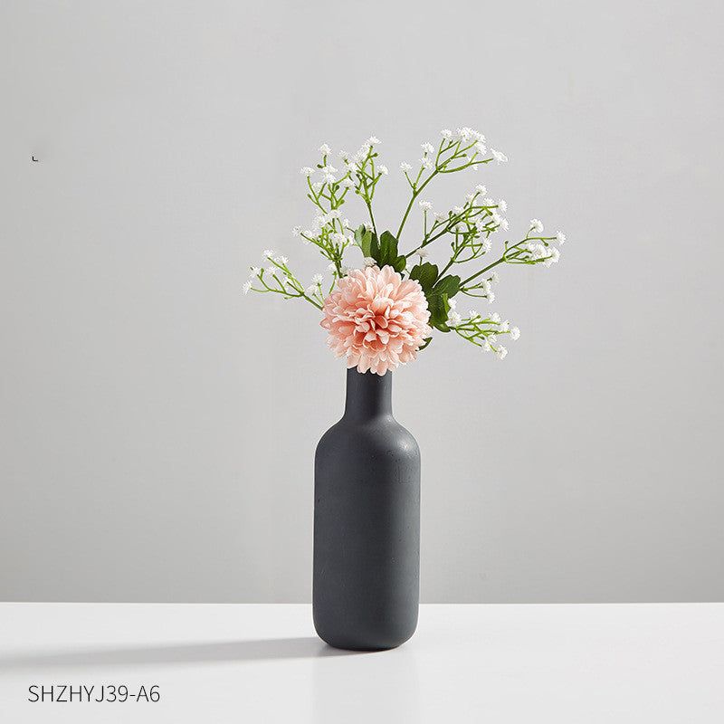 Living Room Dried Flower Flower Arrangement Ceramic Vase - Grand Goldman