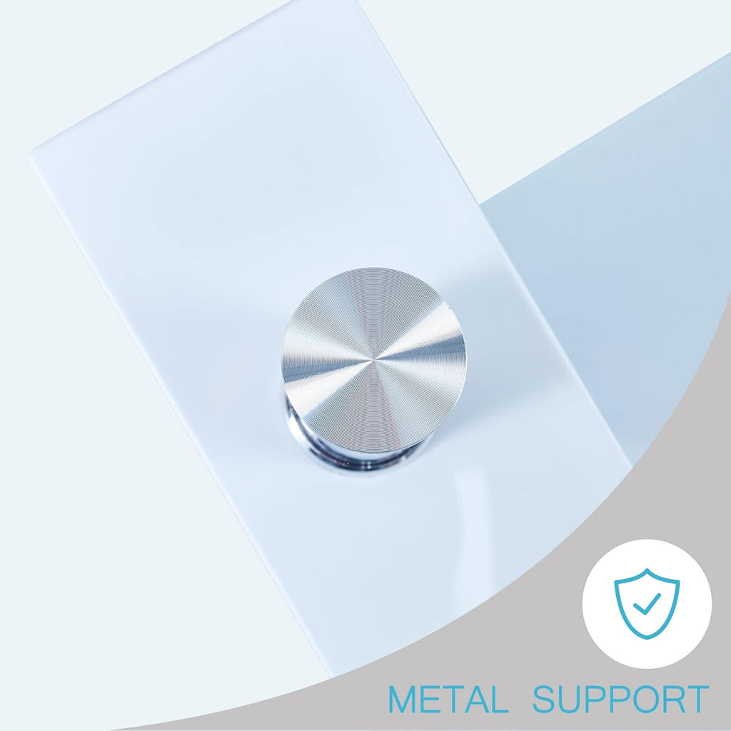 Living Room Rectangle Coffee Table, Tea Table Suitable for Waiting Room, Modern Side Coffee Table with Wooden Leg, Glass Tabletop with Lower Shelf, White 39.5 * 23.5 * 17.5 - Grand Goldman