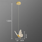 Long Line Modern Minimalist Bedroom Butterfly Bedside Chandelier Lamp - Grand Goldman