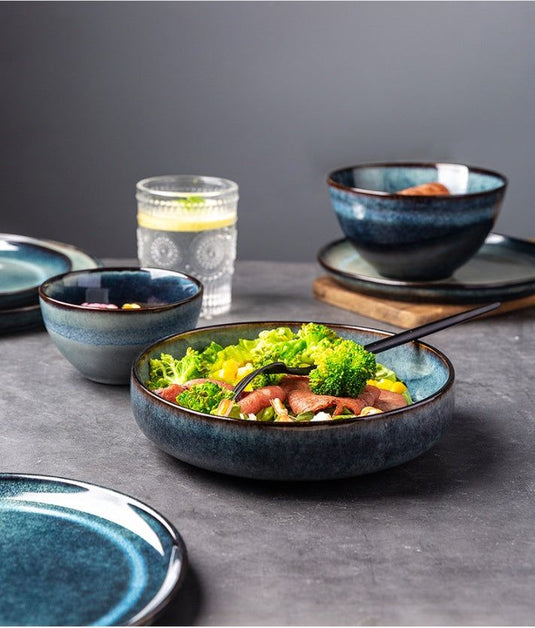 Lototo Japanese Tableware Set Ceramic Bowl Plate - Grand Goldman