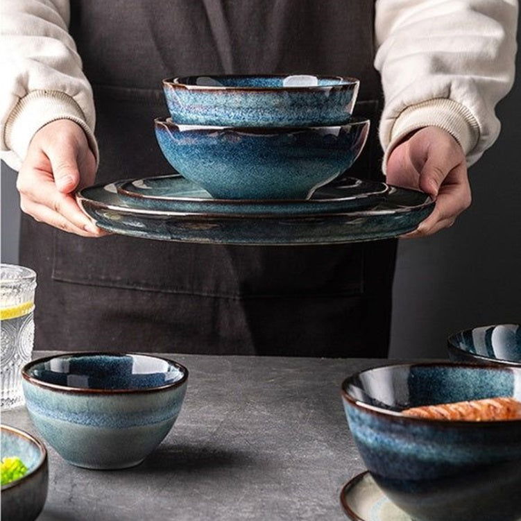 Lototo Ceramic Tableware Creative Retro Style Chinese Plate And Bowl Dish - Grand Goldman