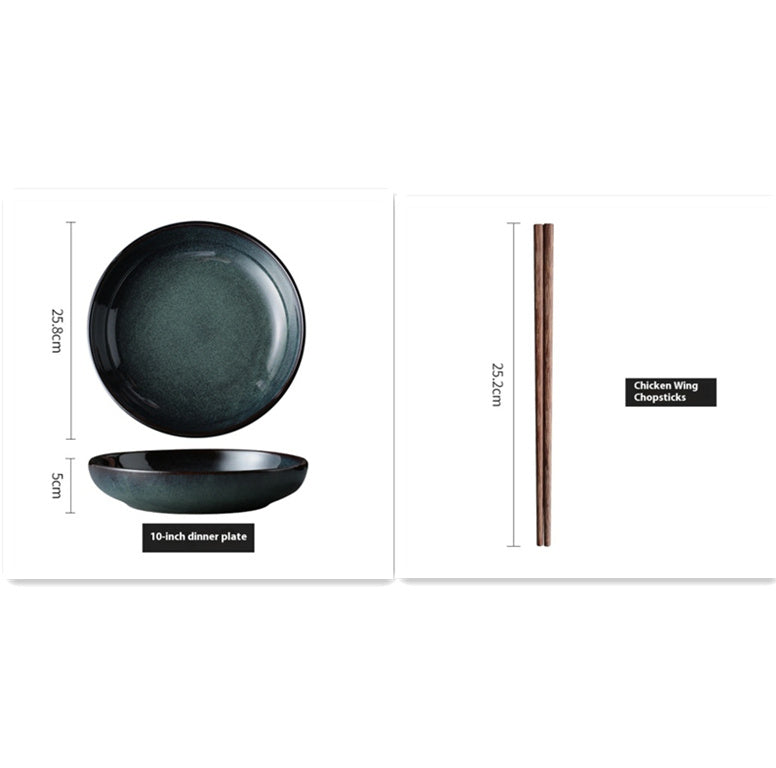 Lototo Ceramic Tableware Creative Retro Style Chinese Plate And Bowl Dish - Grand Goldman