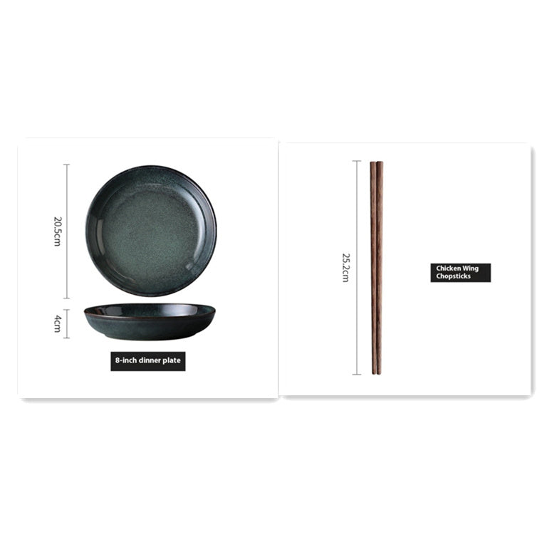 Lototo Ceramic Tableware Creative Retro Style Chinese Plate And Bowl Dish - Grand Goldman