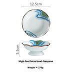 Lotus Leaf Mouth Japanese Retro Ceramic Tall Bowl - Grand Goldman
