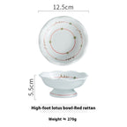 Lotus Leaf Mouth Japanese Retro Ceramic Tall Bowl - Grand Goldman