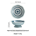 Lotus Leaf Mouth Japanese Retro Ceramic Tall Bowl - Grand Goldman
