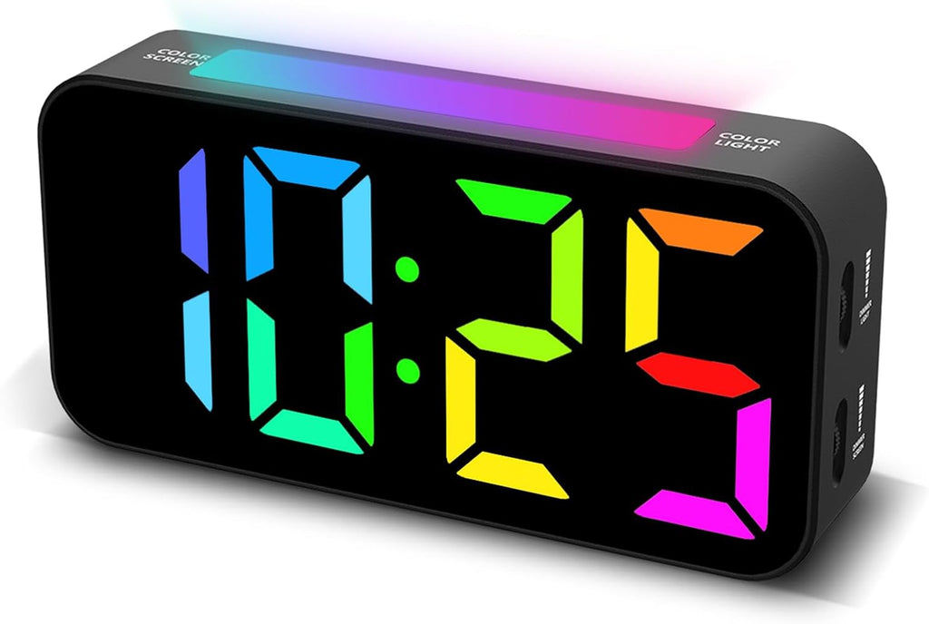 Loud Alarm Clocks for Bedrooms Heavy Sleepers, Digital Clock with Night Light, Large Display, Dual Alarm, Snooze, Dimmable Bedside Alarm Clock for Kids Teens Boys Girls - Grand Goldman