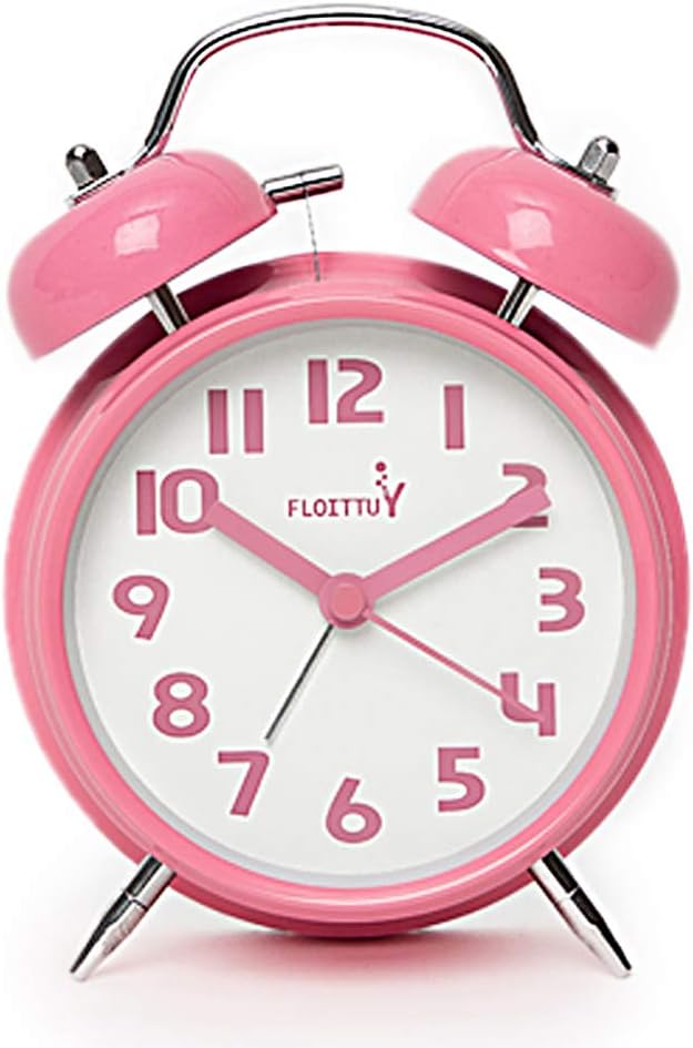 {Loud Alarm for Deep Sleepers) 4'' Twin Bell Alarm Clock with Backlight for Bedroom and Home Decoration(Green) - Grand Goldman