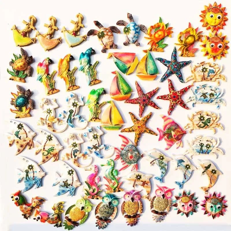 Lovely Cartoon Animal Fridge Magnet Sun Turtle Owl Eagle Decorative Crafts Magnetic Refrigerator Sticker Home Decor - Grand Goldman