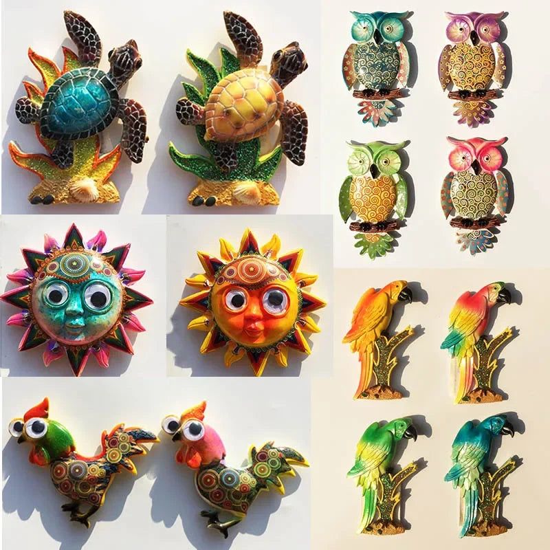 Lovely Cartoon Animal Fridge Magnet Sun Turtle Owl Eagle Decorative Crafts Magnetic Refrigerator Sticker Home Decor - Grand Goldman