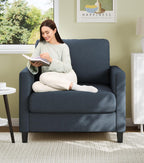 Loveseat Sofa, 51" Small Sofa Couch for Bedroom, Comfy Teddy Love Seat, Tool-Free Setup Sofas for Living Room, All-Wood Small Couches for Small Spaces, Small Couch No Pillow Include, Beige - Grand Goldman