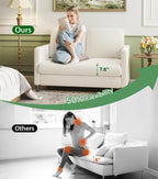 Loveseat Sofa, 51" Small Sofa Couch for Bedroom, Comfy Teddy Love Seat, Tool-Free Setup Sofas for Living Room, All-Wood Small Couches for Small Spaces, Small Couch No Pillow Include, Beige - Grand Goldman