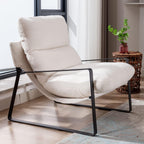 LukeAlon Modern PU Leather Accent Armchair, Upholstered Soft Living Room Chair with Black Metal Frame Thickened Cushion Single Sofa Chair Comfy Lounge Chair for Bedroom Living Room, Brown - Grand Goldman