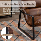 LukeAlon Modern PU Leather Accent Armchair, Upholstered Soft Living Room Chair with Black Metal Frame Thickened Cushion Single Sofa Chair Comfy Lounge Chair for Bedroom Living Room, Brown - Grand Goldman