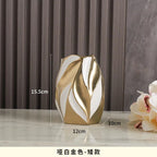 Luxurious Gold Painted Ceramic Vases High-End Urn Personalized Living Room and Porch Decoration Modern European Style Amphora Cabinet Home Ornament Abstract and Refined Design - Grand Goldman