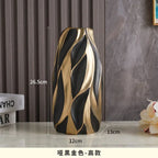 Luxurious Gold Painted Ceramic Vases High-End Urn Personalized Living Room and Porch Decoration Modern European Style Amphora Cabinet Home Ornament Abstract and Refined Design - Grand Goldman