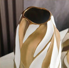 Luxurious Gold Painted Ceramic Vases High-End Urn Personalized Living Room and Porch Decoration Modern European Style Amphora Cabinet Home Ornament Abstract and Refined Design - Grand Goldman