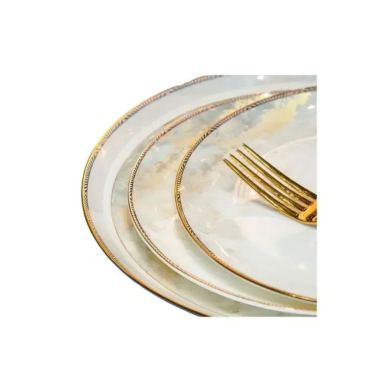 Luxury Dinner Plates White Sets Korean Ceramic Plates Utensils Kitchen  Decoration And Table Accessories - Grand Goldman