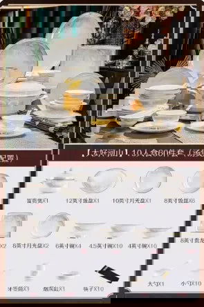 Luxury Dinner Plates White Sets Korean Ceramic Plates Utensils Kitchen  Decoration And Table Accessories - Grand Goldman